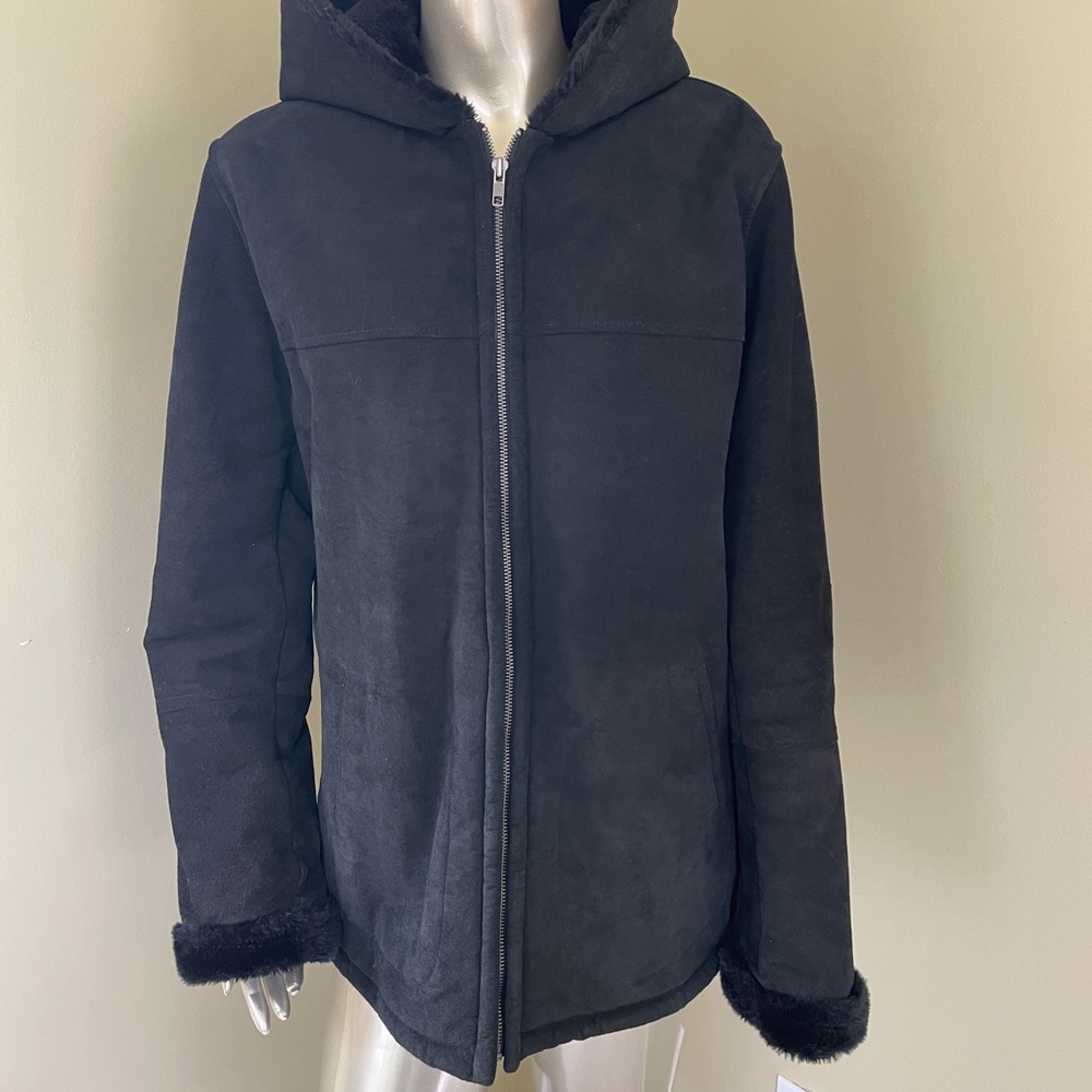 Wilsons leather Suede Jacket Faux Fur Lining Sz M